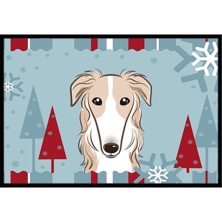 Carolines Treasures Winter Holiday Borzoi Indoor and Outdoor Mat- 24 x 36 in. BB1724JMAT